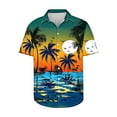 thumbnail image 4 of JXMVOJ Men's Hawaii Print Casual Button-Up Shirt, Lightweight Polyester Summer Tops for Outdoor, Party, Wedding, Casual Daily Wear, 4 of 5