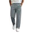 thumbnail image 3 of Men Lightweight Quick Dry Straight Leg Pants Sevevn Elastic Drawstring Waist Slant Side Pockets Solid Loose Fit Trousers For Daily Commuting Walking And Outdoor Casual Activities, 3 of 8