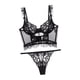thumbnail image 1 of Conjunto de lencería femenina de encaje transparente, sujetador y braguita, ideal para bodas y para dormir (estilo francés). Negro, 1 of 9