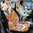 thumbnail image 2 of Uorisanigo Car Seat Covers Front Seats Only, 2-Pack Premium Retro 70s Flower Power Automotive Bucket Seat Covers Easy Installation Seats Cushion for Most Cars, Auto Interior Accessories, 2 of 7