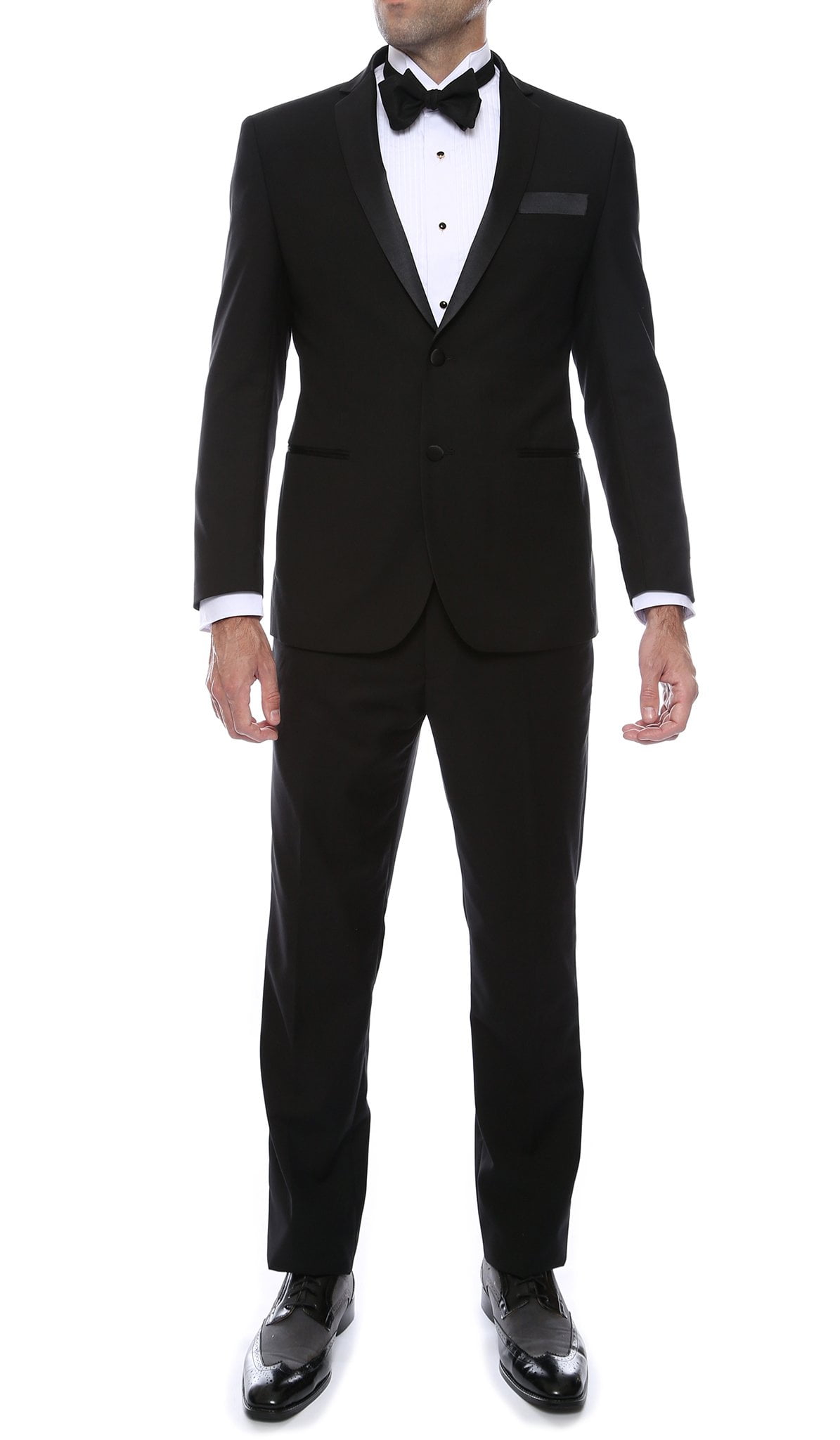 LUCCI Men's White Classic Fit Formal Tuxedo Suit w/ Sateen Lapel & Trim NEW 