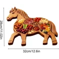 thumbnail image 5 of LCBarley Horse Shaped Wooden Food Serving Tray Horse Wooden Charcuterie Board with Compartments Wood Cheese Platter Decorative Wooden Platter for Party Snack Dessert Gift for Hostess, 5 of 5