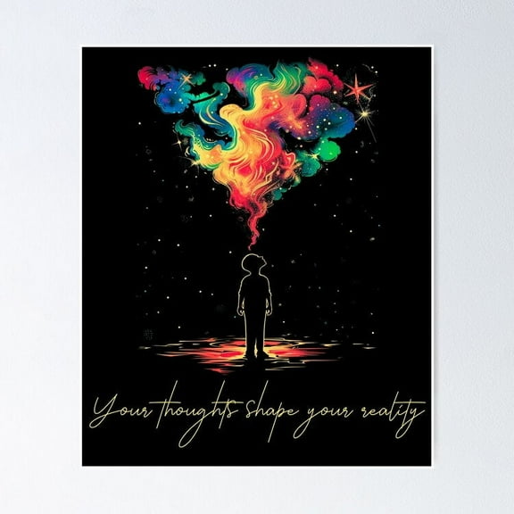 Your Thoughts Shape Your Reality Poster- Unframed Poster | Wall Art | Perfect For Home Decor & Gifts, 8x12