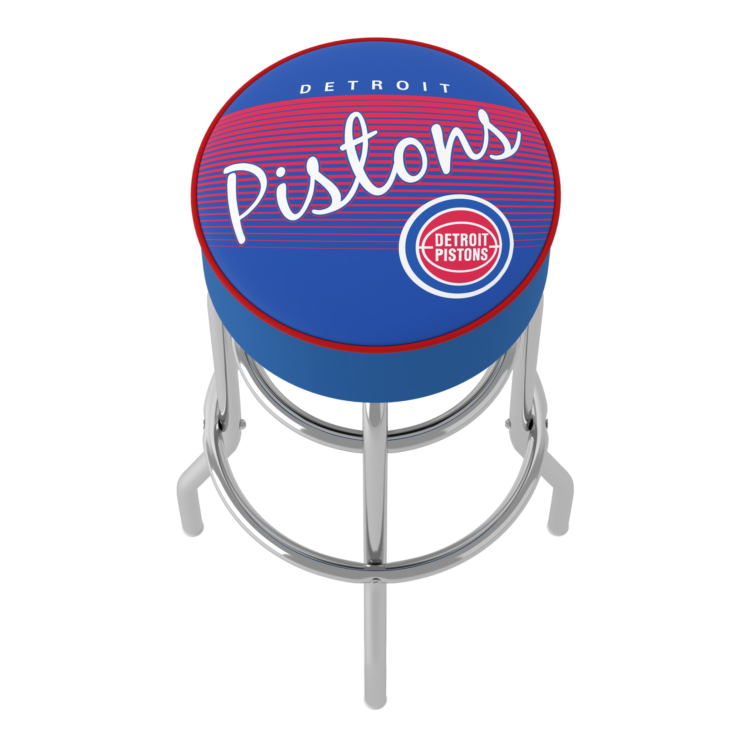 Trademark Gameroom Detroit Pistons Hardwood Classics Bar Stool with Padded Seat