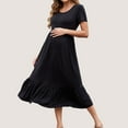 thumbnail image 6 of Beaisland Women’s Maternity Dress Short Sleeve Pleated Flowing Pregnancy Beach Dresses, 6 of 6