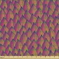 thumbnail image 2 of Abstract Fabric by the Yard Upholstery, Fish Scale Inspired Wavy Pointy Motifs with Pinkish and Purplish Funky Stripes, Decorative Fabric for DIY and Home Accents, Multicolor by Ambesonne, 2 of 5