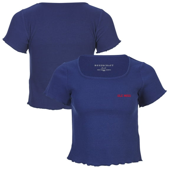 Women's Navy Ole Miss Rebels Baby Top T-Shirt