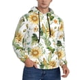 thumbnail image 2 of Sikiie Watercolor Bright Sunflowers Men's Hoodie, Essentials Hoodie, Sweatshirt, Pullover Hooded Sweatshirt for Men-Small, 2 of 7
