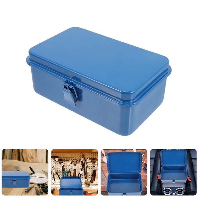 UPOUART 2Ud Caja De Almacenamiento Herramienta En Hierro Azul Con Portátil Y Resistente