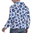 thumbnail image 6 of Goofa Blue Roses for Men's Hooded Sweatshirt - Lightweight Pullover Hoodie with Kangaroo Pocket, Perfect for Everyday Wear-Medium, 6 of 7