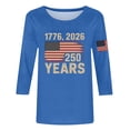 thumbnail image 4 of CUZIBR Patriotic Graphic T Shirt For Women 4Th Of July Long Sleeve Crewneck Holiday Casual Comfortable Tee Summer Fall Basic Layering 250 Years Celebration Anniversary Shirts Top,Blue,M, 4 of 4