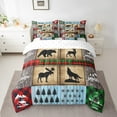 thumbnail image 2 of Erosebridal Deer Bear Silhouette Bed in a Bag Queen Size,Rustic Farmhouse Cabin Bed Set,Wild Animal Wolf Bedding Queen Size For Men Women,Super Cozy Room Decoration,7pcs, 2 of 6