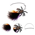 thumbnail image 3 of Reemplazo de varita para jugar con gatos de patrón de araña portátil de 1 pieza en naranja, negro y púrpura de plástico, 3 of 3