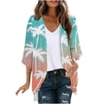 thumbnail image 3 of TaTaai Women's Summer Beach Cover Up with Colorful Print, 3/4 Butterfly Sleeves, and Lightweight Sheer Design Gift, 3 of 5