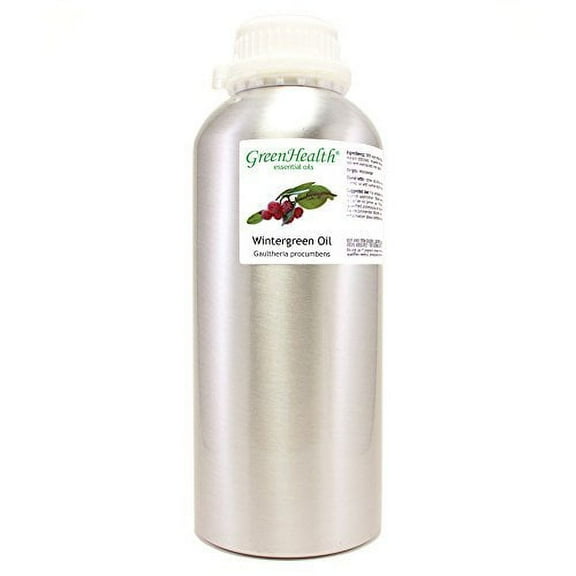 GreenHealth Wintergreen – 32 fl oz (946 ml) Aluminum Bottle w/Plug Cap – 100% Pure Essential Oil