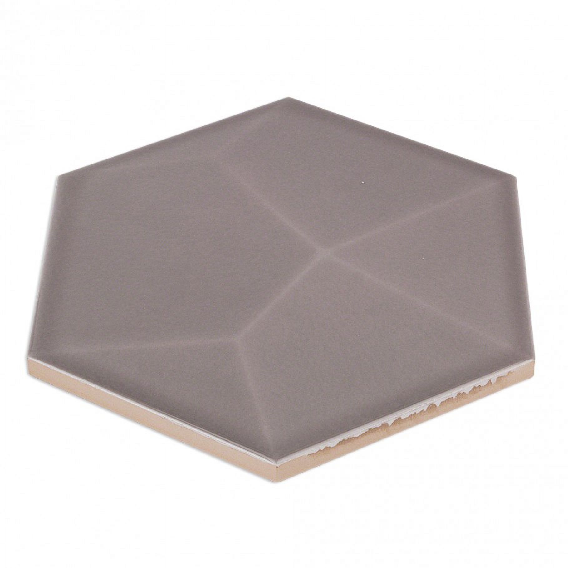Magen 3D-Hex Gray Polished Ceramic Hexagon Tile