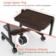 thumbnail image 3 of 3-Tier Walnut Tabletop Salon Rolling Trolley Cart, Stand Tray Rolling Cart with Wheel Storage, 3 of 7