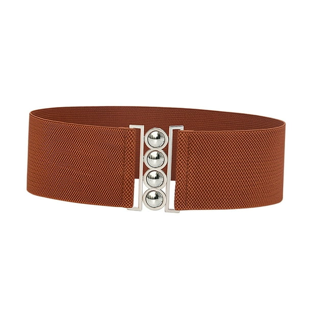 Cinturón elástico ancho, cincha para cinturón, faja decorativa sencilla para mujer, cinturilla elegante, cinturón de vestir para mujer Marrón Salvador Cinturón ancho