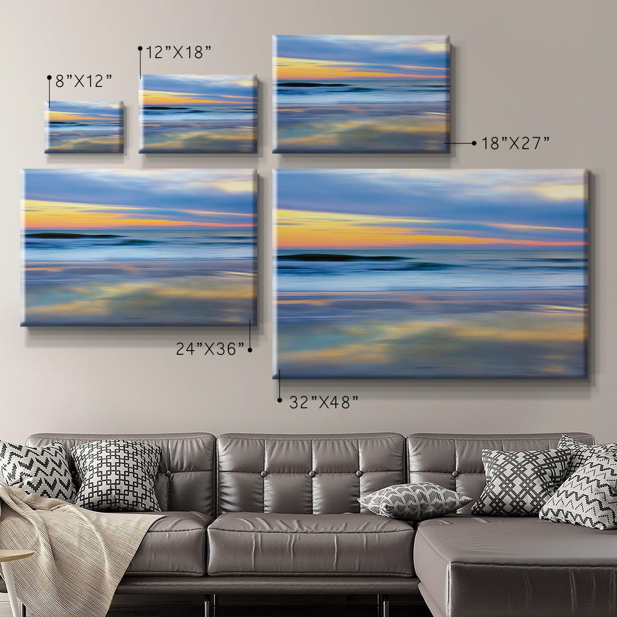 Wexford Home Pastel Sunset Premium Gallery Wrapped Canvas, 12" x 18" - Ready to Hang