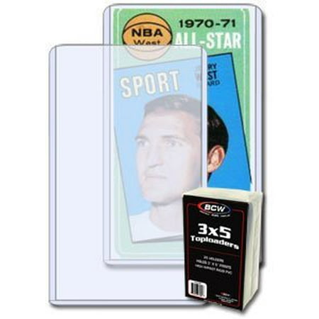 BCW Tall ( 3 X 5 ) Topload Holder (25 Holders/pack - Classic 3x5 Size) Tall Basketball, Football, Widevison, Non-sport & Sports Trading Cards Top Load - Sportcards Card Collecting (Best Football Cards To Collect)