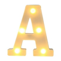 SLYNSHome Alphabet LED Letter Lights Light Up White Plastic Letters Standing Hanging A-M &