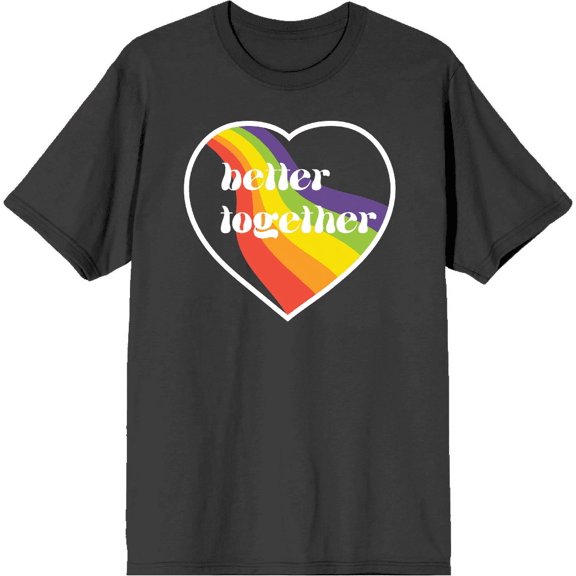 Pride Better Together Adult Charcoal Crew Neck Short Sleee Tee-Large