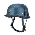 thumbnail image 5 of Casco de moto de cuero sintético alemán para hombre y mujer, casco vintage, casco clásico para montar en patinete eléctrico, cascos de media cara para las cuatro estaciones, 5 of 5