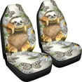 thumbnail image 3 of Xoenoiee Sloth Buttetflies Print Car Seat Covers Front Seats Only Bucket Seat Covers for Cars Trucks Sedan Dirty-Proof Bucket Cover 2 piece Set, 3 of 6