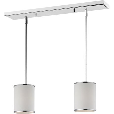 

Z-Lite Cameo 2 Light Steel Island Pendant in White Linen and Chrome
