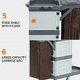 thumbnail image 5 of Commercial Janitorial Cart with 2 Cabinet - Black Housekeeping Caddy with Cover, Shelves, and Vinyl Bag, 5 of 6