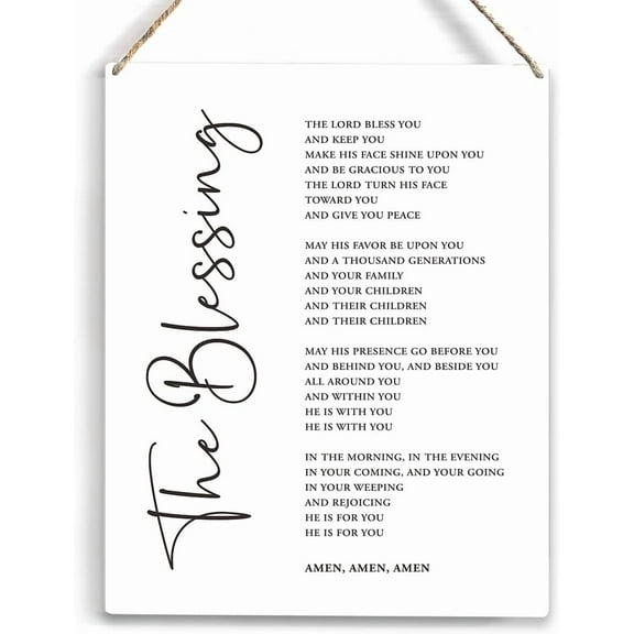 the Blessing the Lord Bless You Bible Verse Wood Sign Rustic Numbers 624-26 Christian Wooden Hanging Plaque for Home Nursery Wall Art Decoration 8x10 Inch Present