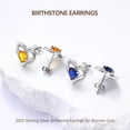 thumbnail image 3 of Saintda February Birthstone Stud Earrings for Women 925 Sterling Silver Heart Shaped Earrings Birthday Christmas Gifts, 3 of 5