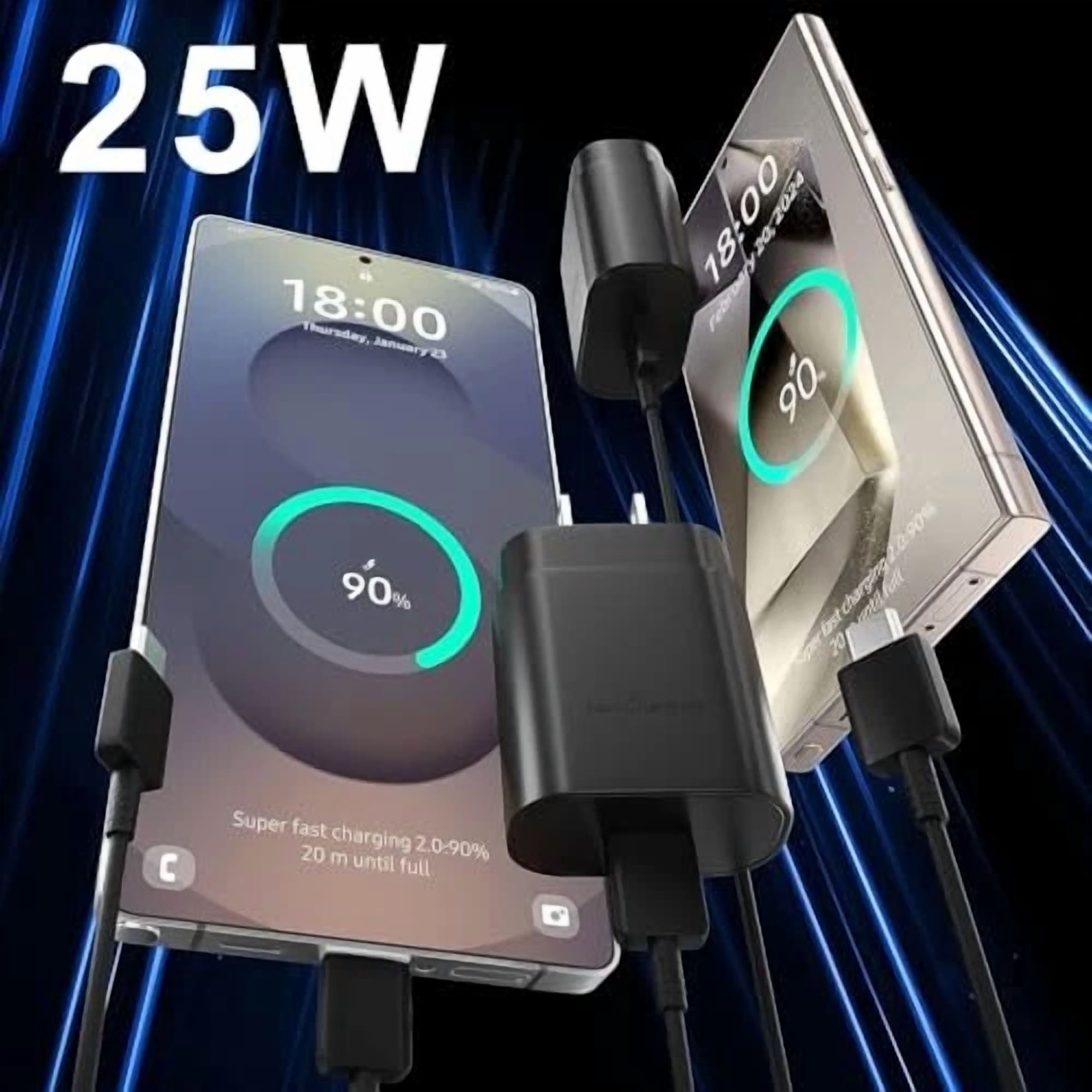 CIRCLE- Usb C Charger, Fast Charging Block, Type-C Power Adapter. The Mobile Black