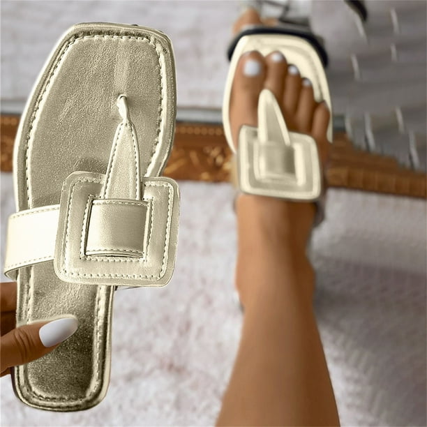 Zapatillas con punta abierta para mujer, sandalias cómodas, informales, cómodas, para la playa Wmkox8yii ytu4885