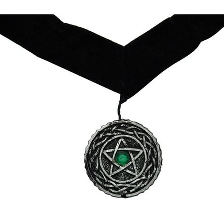 - Velvet Pentagram Choker with Green Gem Adult Halloween Accessory