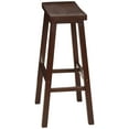 thumbnail image 4 of Mainstays Indoor 29" Counter Height Backless Saddle Wood Stool Set of 2 In Walnut, 4 of 8