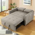 thumbnail image 3 of SEJOV Pull Out Sofa Bed 2 Seater Loveseats, Convertible Linen Sleeper Sofa Bed for Small Space with Adjsutable Backrest & Spring Support, Brown, 3 of 8