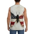 thumbnail image 4 of Goofa American Flag Butterfly Wall Printed Men's Sleeveless T-Shirt - Athletic Gym Workout Tank Top for Men - Moisture-Wicking, UPF 30+ Quick-Dry Muscle Tee-, 4 of 8