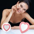thumbnail image 2 of Shisuyan Heart Shape Mirror Tabletop Makeup Mirror Creative Standing Wall-mounted Mirror, 2 of 9