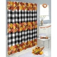 thumbnail image 4 of Fall Shower Curtain Autumn Maple Leaves Bathroom Curtains with Hooks, Waterproof Fabric Autumn Leaf Linen Plaid Thanksgiving Bath Shower Curtains Set for Bathroom Bathtubs Decor 72x84 Inch, 4 of 7