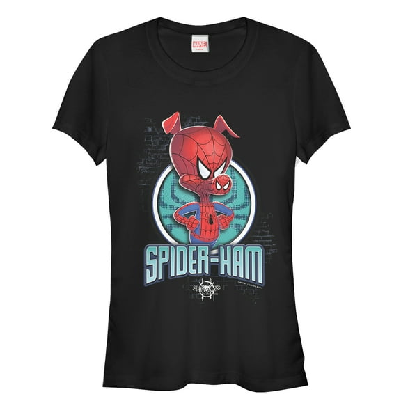 Junior's Marvel Spider-Man: Into the Spider-Verse Peter Porker Graphic Tee Black Large