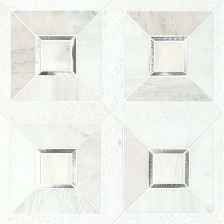 MSI Verona Silver Pattern 11.85 in. x 11.85 in. x 8mm Multi-Surface Mesh-Mounted Mosaic Tile (9.8 sq. ft./Case)