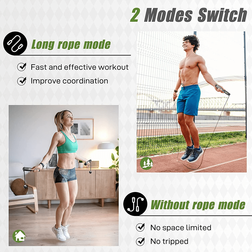 Cordless Jump Rope with Counter, Weighted Jump Ropes for Fitness Exercise for Women Men Kids.-green-big ball