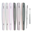 thumbnail image 2 of 8Pcs Nail Files - Sandpaper+Stainless Steel - for Manicure, Acrylic Gel - 17.8x2.8cm - Reusable, 2 of 5