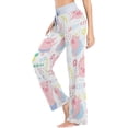 thumbnail image 3 of FREEAMG Women Pajama Pants Lounge Pants Long Stretch Comfy Sleepwear Cute Piggy Pink White, 3 of 7