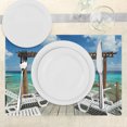 thumbnail image 3 of Ambesonne Summer Place Mats Set of 4, Sunbeds SeaSunbeds, Standard Size, Pale Brown White, 3 of 6