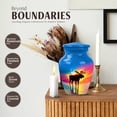 thumbnail image 3 of JAGASY Moose Urn for Ashes Adult Male, Blue Small Urns for Human Ashes keepsake, Sunset Decorative Urns for Mother, Miniature Cremation Urn for Father, (3 Inch), 3 of 7