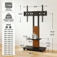 thumbnail image 3 of Universal Floor TV Stand for 32-60 Inch TVs up to 88 lbs, Modern Black TV Stand with Swivel Mount for Bedroom, 3 of 8