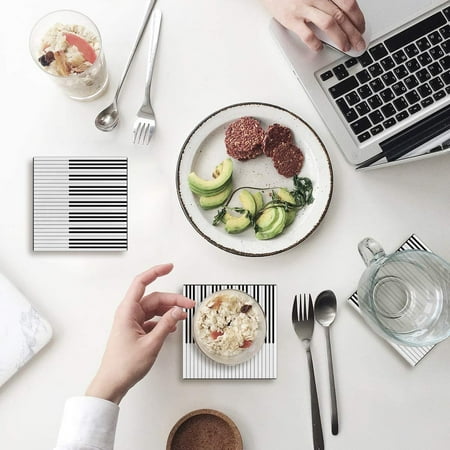 

FMSHPON Music Piano Theme Set of 6 Coaster for Drinks Absorbent Ceramic Stone Coasters Cup Mat with Cork Base for Home Kitchen Room Coffee Table Bar Decor