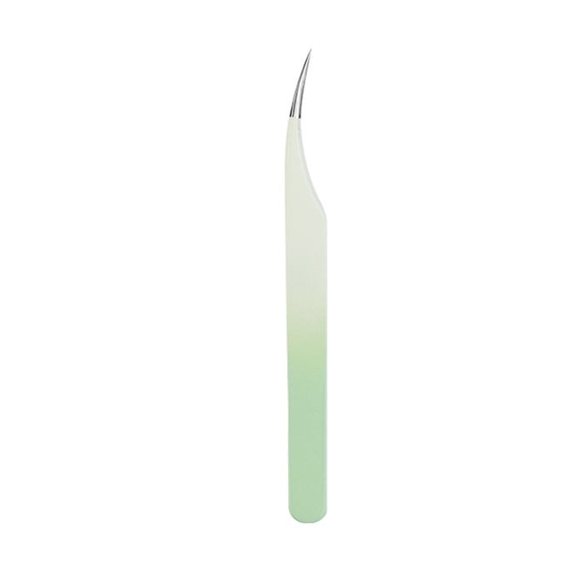 False Eyelash Tweezers for Eyelash Extension Stainless Steel Tweezers with Curved And Elastic Handle Makeup Eyelash Tool for Professional Makeup Artists And Beginners